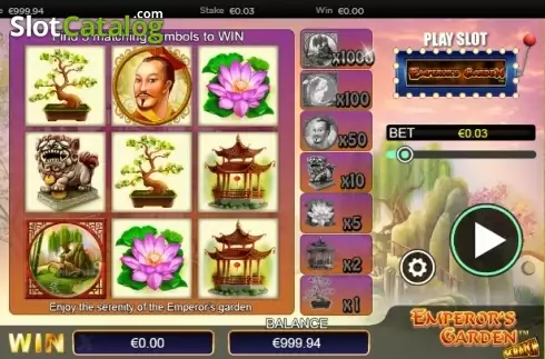 Οθόνη3. Scratch Emperors Garden Κουλοχέρης