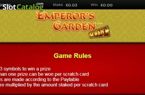 Οθόνη4. Scratch Emperors Garden Κουλοχέρης