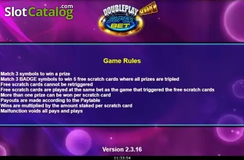 Οθόνη5. Doubleplay Superbet (Scratch) Κουλοχέρης