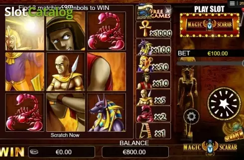 Οθόνη3. Magic Scarab Scratch Κουλοχέρης