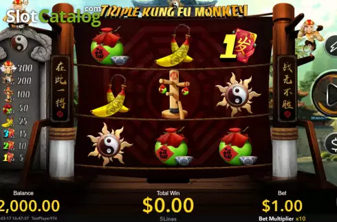 Οθόνη2. Triple Kung Fu Monkey Κουλοχέρης
