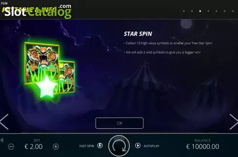 Πίνακας πληρωμών Star Spin. Creepy Carnival Κουλοχέρης