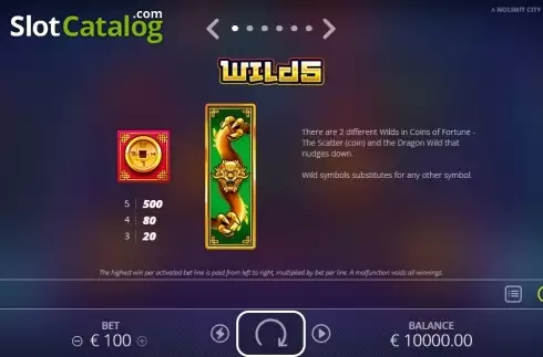 Οθόνη9. Coins Of Fortune (Nolimit City) Κουλοχέρης