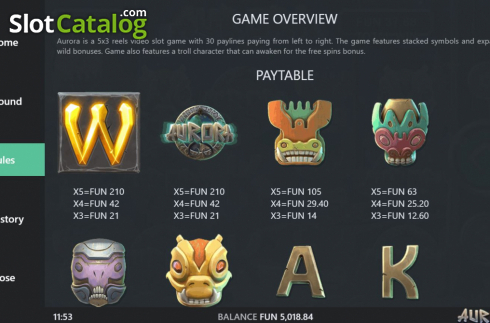 Οθόνη9. Aurora (Northern Lights Gaming) Κουλοχέρης