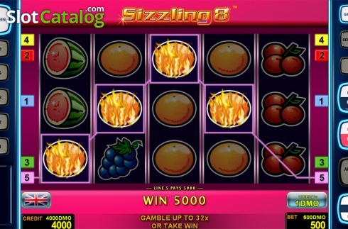 Οθόνη3. Sizzling 8 Deluxe Κουλοχέρης