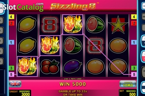 Οθόνη4. Sizzling 8 Deluxe Κουλοχέρης