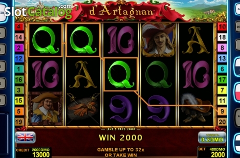 Οθόνη4. d'Artagnan Deluxe Κουλοχέρης 