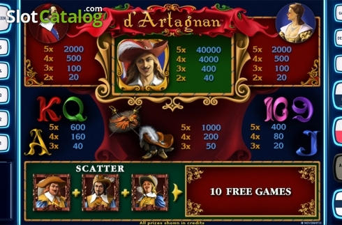Οθόνη7. d'Artagnan Deluxe Κουλοχέρης 