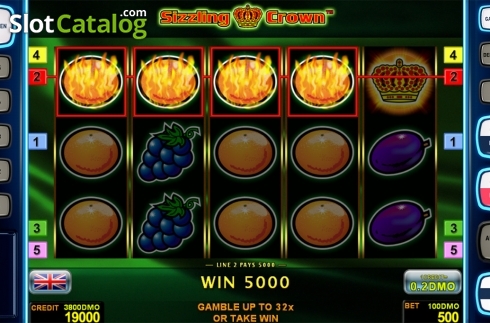 Οθόνη3. Sizzling Crown Deluxe Κουλοχέρης