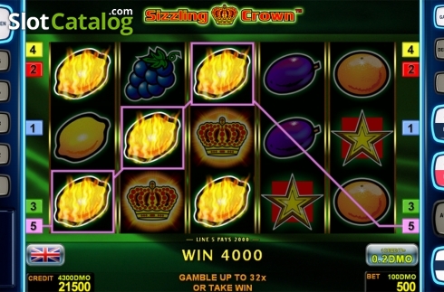 Οθόνη4. Sizzling Crown Deluxe Κουλοχέρης