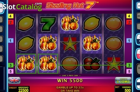 Οθόνη3. Sizzling Hot 7 Deluxe Κουλοχέρης