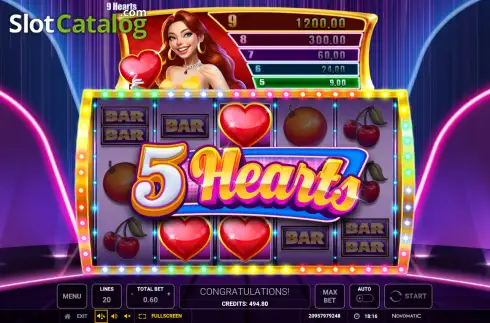 Οθόνη3. 9 Hearts Κουλοχέρης
