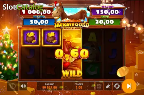 Οθόνη3. Jackass Gold Hold and Win Christmas Κουλοχέρης