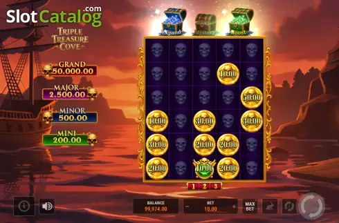 Οθόνη3. Triple Treasure Cove Κουλοχέρης
