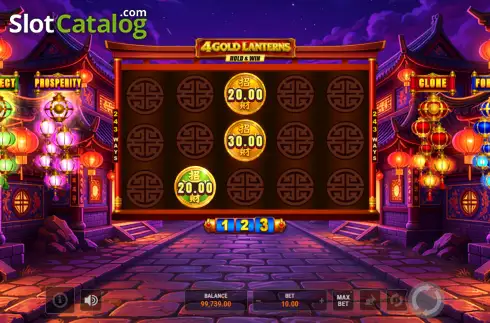 Οθόνη3. 4 Gold Lanterns Hold and Win Κουλοχέρης 
