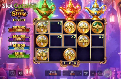 Οθόνη3. Sultan Strike: Hold & Win Κουλοχέρης