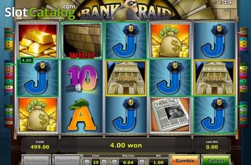 Οθόνη3. Bank Raid (Novomatic) Κουλοχέρης