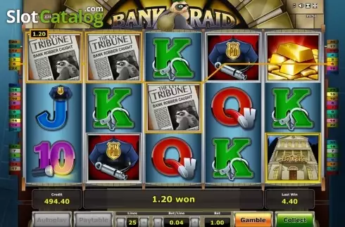 Οθόνη4. Bank Raid (Novomatic) Κουλοχέρης