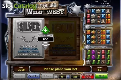 Οθόνη3. Wild West Hi-Roller (Novomatic) Κουλοχέρης
