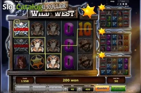 Οθόνη2. Wild West Hi-Roller (Novomatic) Κουλοχέρης