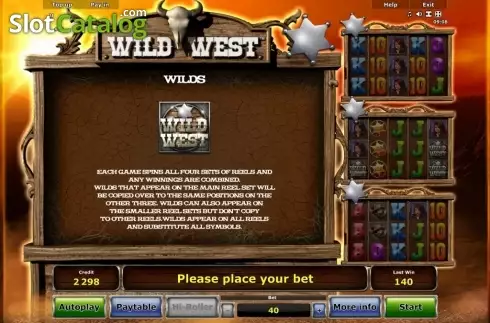 Οθόνη6. Wild West Hi-Roller (Novomatic) Κουλοχέρης