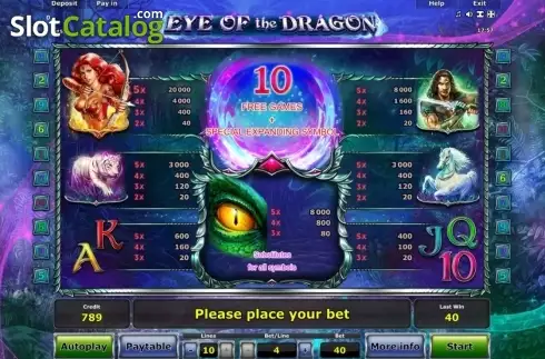 Οθόνη4. Eye of the Dragon Κουλοχέρης