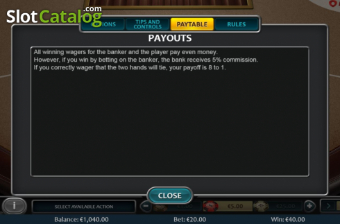 Οθόνη5. Baccarat (Nucleus Gaming) Κουλοχέρης