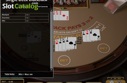 Οθόνη6. Single Deck Blackjack (Nucleus Gaming) Κουλοχέρης