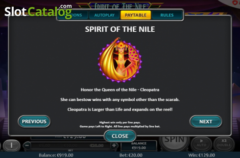 Οθόνη8. Spirit Of The Nile Κουλοχέρης
