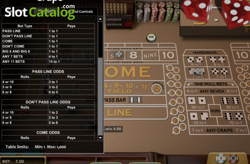 Οθόνη5. Craps (Nucleus Gaming) Κουλοχέρης