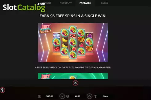 Οθόνη5. Juicy Bonanza Κουλοχέρης
