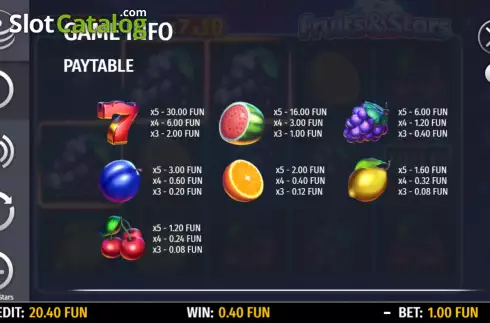 Οθόνη5. Fruits and Stars (Octavian Gaming) Κουλοχέρης 