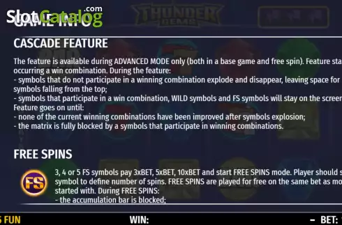 Οθόνη8. Thunder Gems Κουλοχέρης
