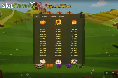 Οθόνη6. Hot Harvest Κουλοχέρης