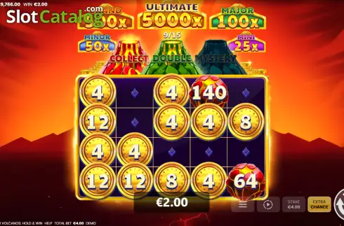 Οθόνη3. 3 Cash Volcanos: Hold & Win Κουλοχέρης