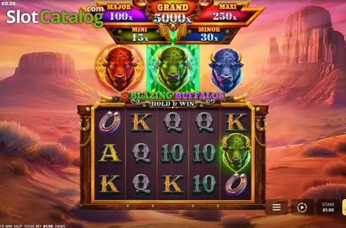 Οθόνη2. 3 Blazing Buffalos: Hold & Win Κουλοχέρης