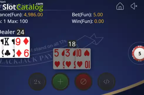 Οθόνη3. Mini Blackjack (OneTouch) Κουλοχέρης 
