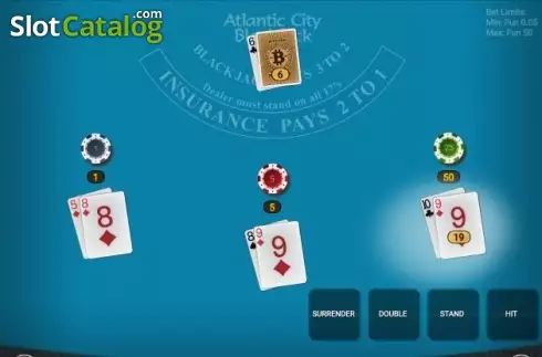 Οθόνη2. Satoshi Atlantic City Blackjack Κουλοχέρης