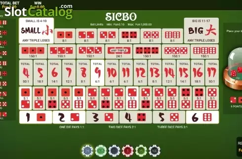 Οθόνη3. Bitcoin Sic Bo Κουλοχέρης