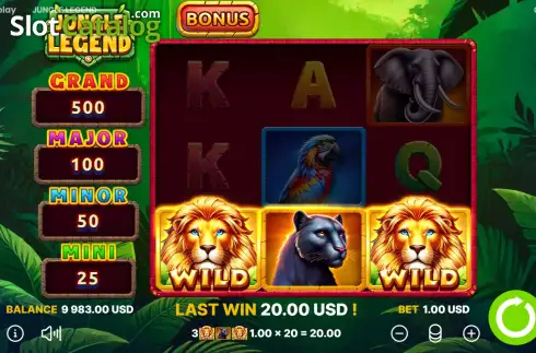 Οθόνη5. Jungle Legend Κουλοχέρης