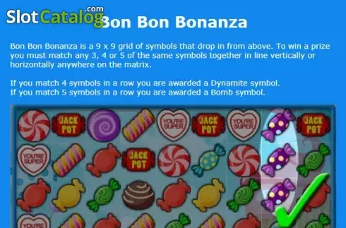 Πίνακας πληρωμών 1. Bon Bon Bonanza Κουλοχέρης