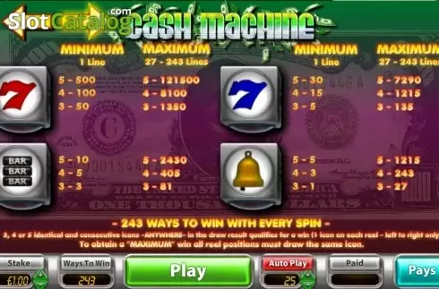 Οθόνη2. Cash Machine (OpenBet) Κουλοχέρης