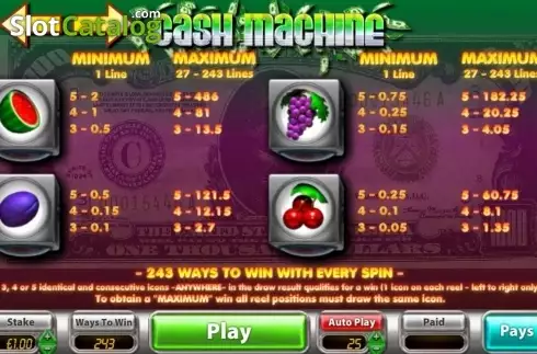 Οθόνη3. Cash Machine (OpenBet) Κουλοχέρης