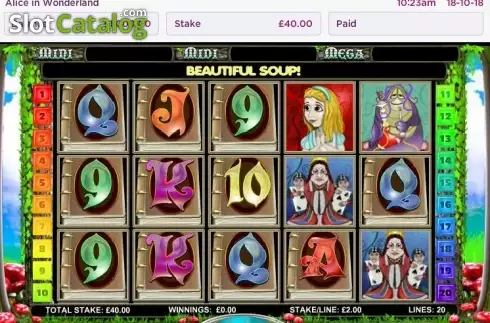 Οθόνη2. Alice in Wonderland (OpenBet) Κουλοχέρης