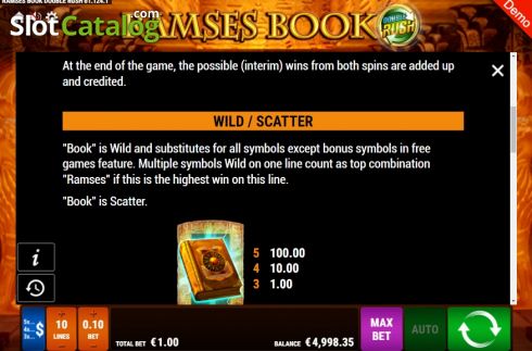 Οθόνη7. Ramses Book Double Rush Κουλοχέρης