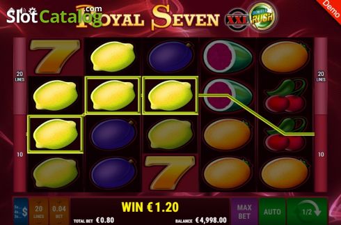 Οθόνη3. Royal Seven XXL Double Rush Κουλοχέρης