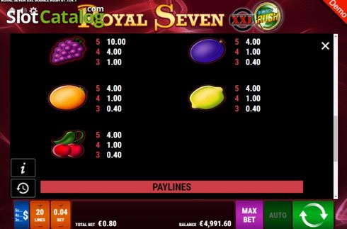 Οθόνη8. Royal Seven XXL Double Rush Κουλοχέρης