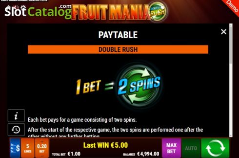 Οθόνη6. Fruit Mania Double Rush Κουλοχέρης