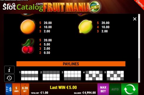 Οθόνη9. Fruit Mania Double Rush Κουλοχέρης