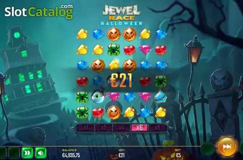 Οθόνη7. Jewel Race Halloween Κουλοχέρης